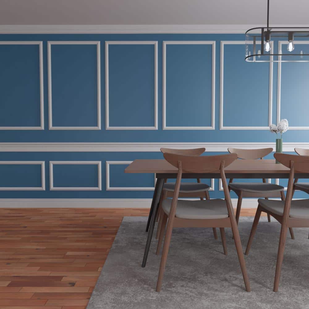 Adjustable White Polyurethane Ashford Square Panel Wainscot Kit