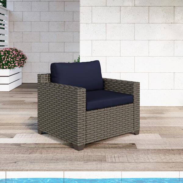 TK CLASSICS Keys Metal Outdoor Sectional with Cobalt Cushions