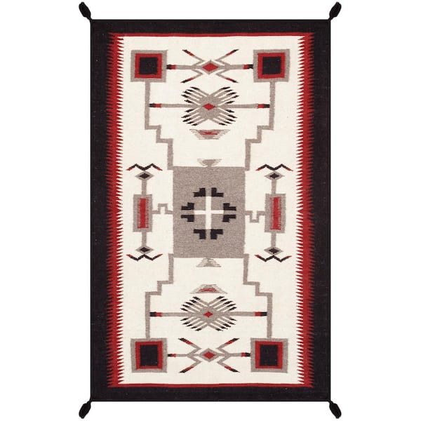 Pasargad Home Tuscany Ivory 3 ft. x 5 ft. Geometric Wool Area Rug