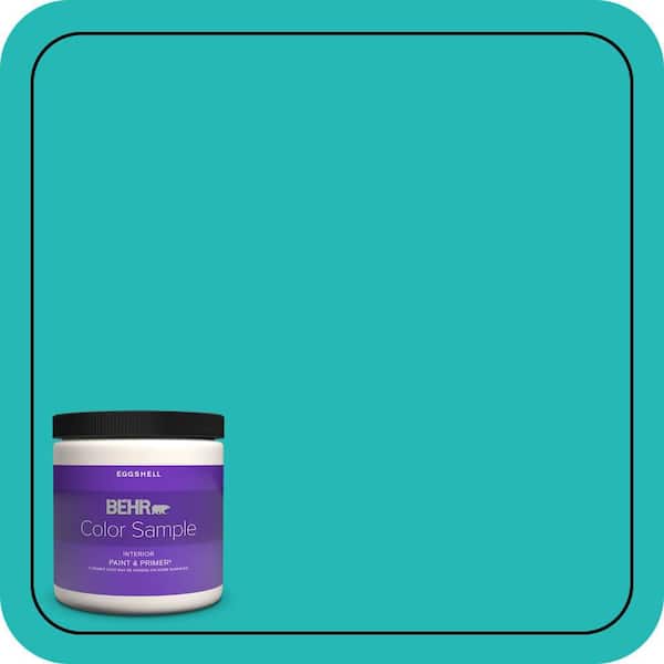 BEHR PREMIUM PLUS 8 oz. #MQ4-21 Caicos Turquoise Eggshell Enamel Interior Paint & Primer Color Sample