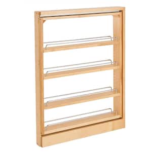 Maple 3 in. Pull-Out Base Filler Cabinet Rack with Soft-Close
