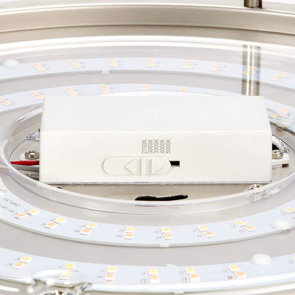 Satin Nickel 14" LED Flush Mount Ceiling Light, Dimmable, 2100 Lumens