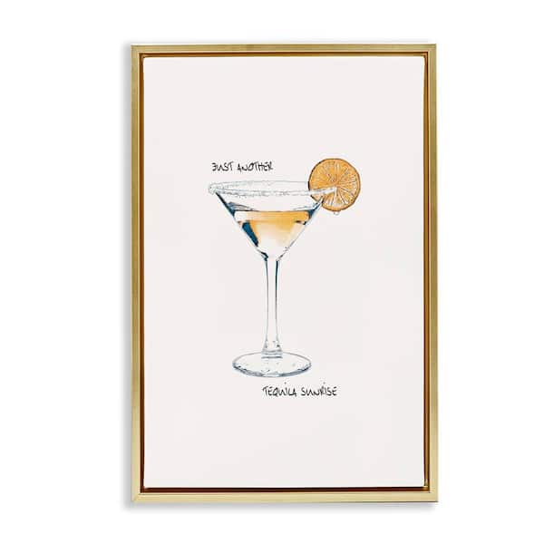Just Another Tequilla Sunrise by Graffi*tee Studios Gold Floater Frame Food Graphic Art Print 31 in. x 21 in.