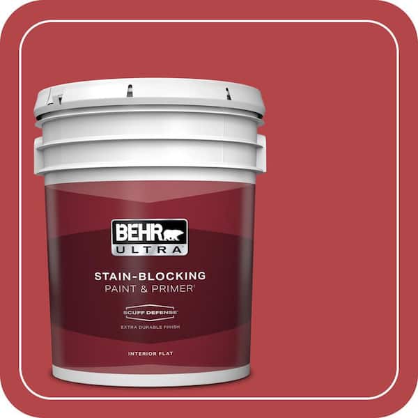 BEHR ULTRA 5 gal. Home Decorators Collection #HDC-SM14-10 Intrigue Red Extra-Durable Flat Interior Paint & Primer
