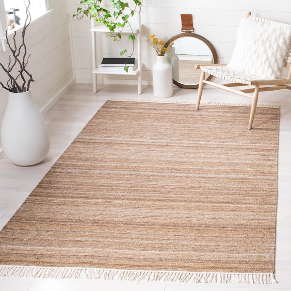 Kilim Beige/Yellow 7 ft. x 7 ft. Solid Color Gradient Square Area Rug