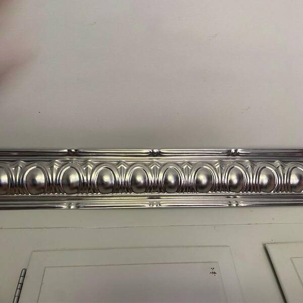 FROM PLAIN TO BEAUTIFUL IN HOURS Puffy Archways 0.012 in. x 4.25 in. x 48 in. Metal Bed Moulding Nail-Up Tin Cornice in White (24 Ln. ft./Pack)(6-Pieces)