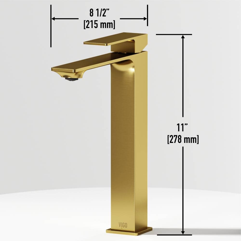 Dunn 11" Matte Brushed Gold Vessel Sink Faucet