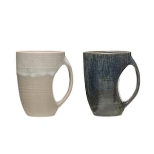 12 oz. Blue Stoneware Mug (Set of 2)
