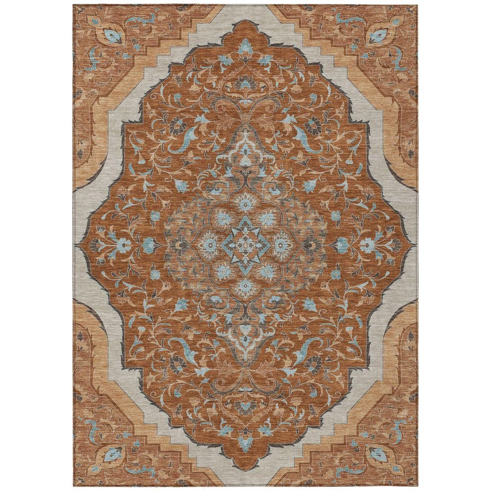 Chantille Machine Washable Indoor/Outdoor Abstract ACN2715 Paprika 5 ft. x 7 ft. 6 in. Area Rug price history on PriceWatchPro