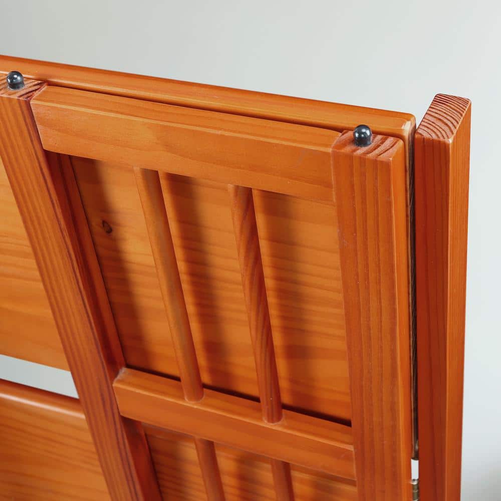 Honey Oak 3-Shelf Folding Wood Bookcase
