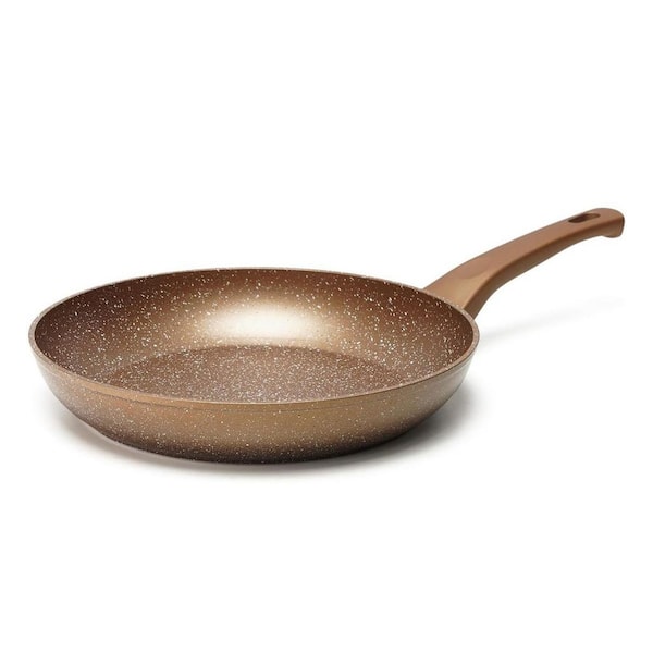 8-Piece Gold Granite Non-Stick Aluminum Frying Pan Induction Compatible Cooktop Skillet Set with Easy Clean