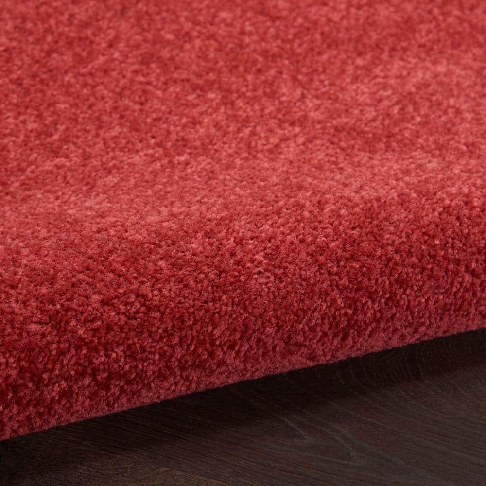 Brick Red Solid Synthetic 5' x 7' Easy Care Indoor/Outdoor Rug