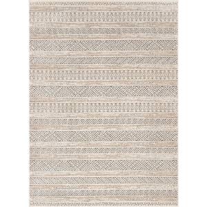 Well Woven Malaga Fresco Tribal Geometric Beige 5 ft. 3 in. x 7 ft. 3 ...
