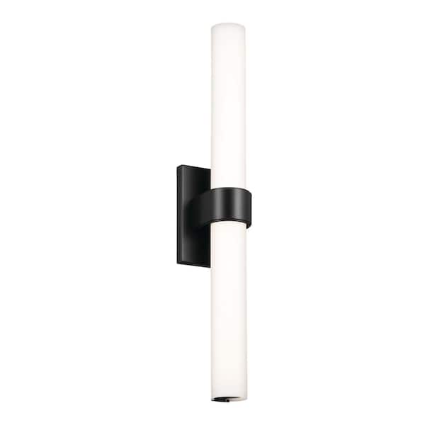 KICHLER Elan Izza 25.5 in. 1-Light Matte Black Integrated LED Modern Bathroom Vanity Light