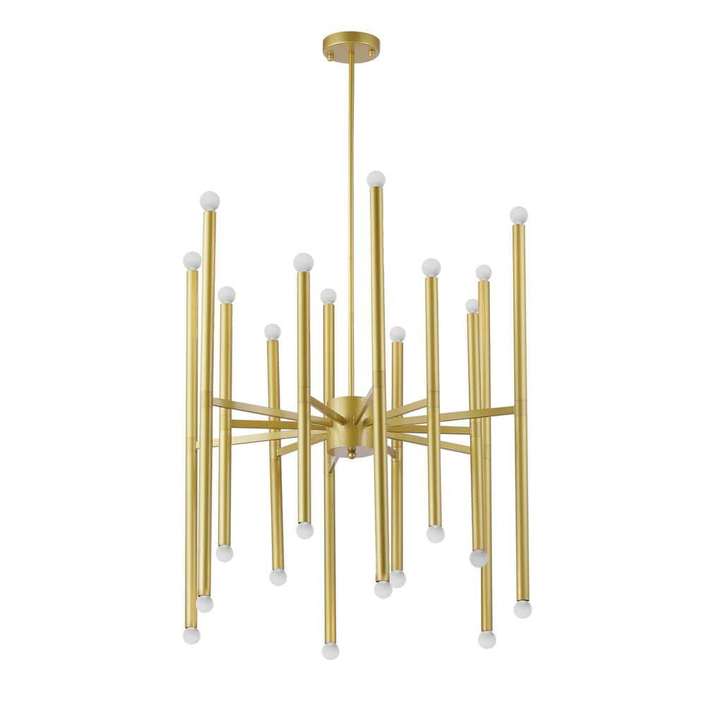 Kamaro 24-Light Gold Sputnik Chandelier for Living Room with No Bulbs ...