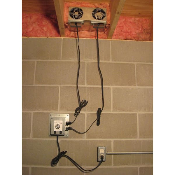 Unbranded - Xchanger 12 in. 2-Speed Reversible Basement Fan with Automatic Humidity Controller