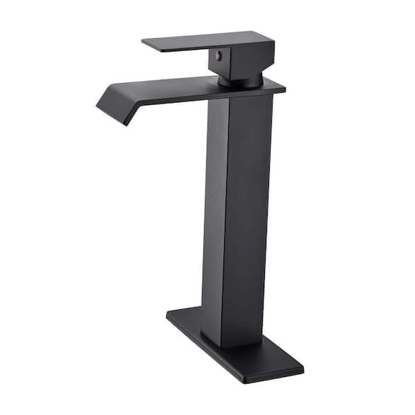 Nestfair Single Handle Single Hole Bathroom Faucet in Matte Black