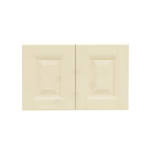 Oxford Assembled 24 in. x 18 in. x 12 in. Wall Cabinet with 2 Raised-Panel Doors no Shelf in Creamy White