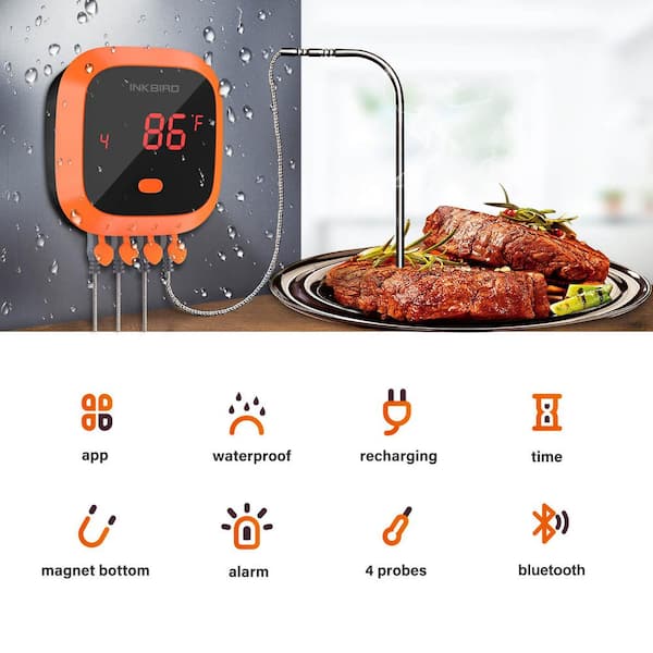 Inkbird WiFi Grill Thermometer, Wireless BBQ Thermometer for Grilling  Roasting Cooking Smart Digital Remote Meat Thermometer with Graph Alarm  Timer 4