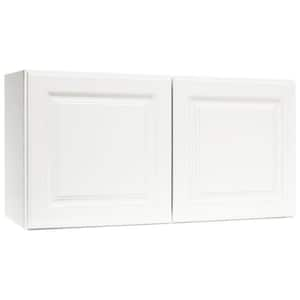 Hampton 36 in. W x 12 in. D x 18 in. H Assembled Wall Bridge Kitchen Cabinet in Satin White without Shelf