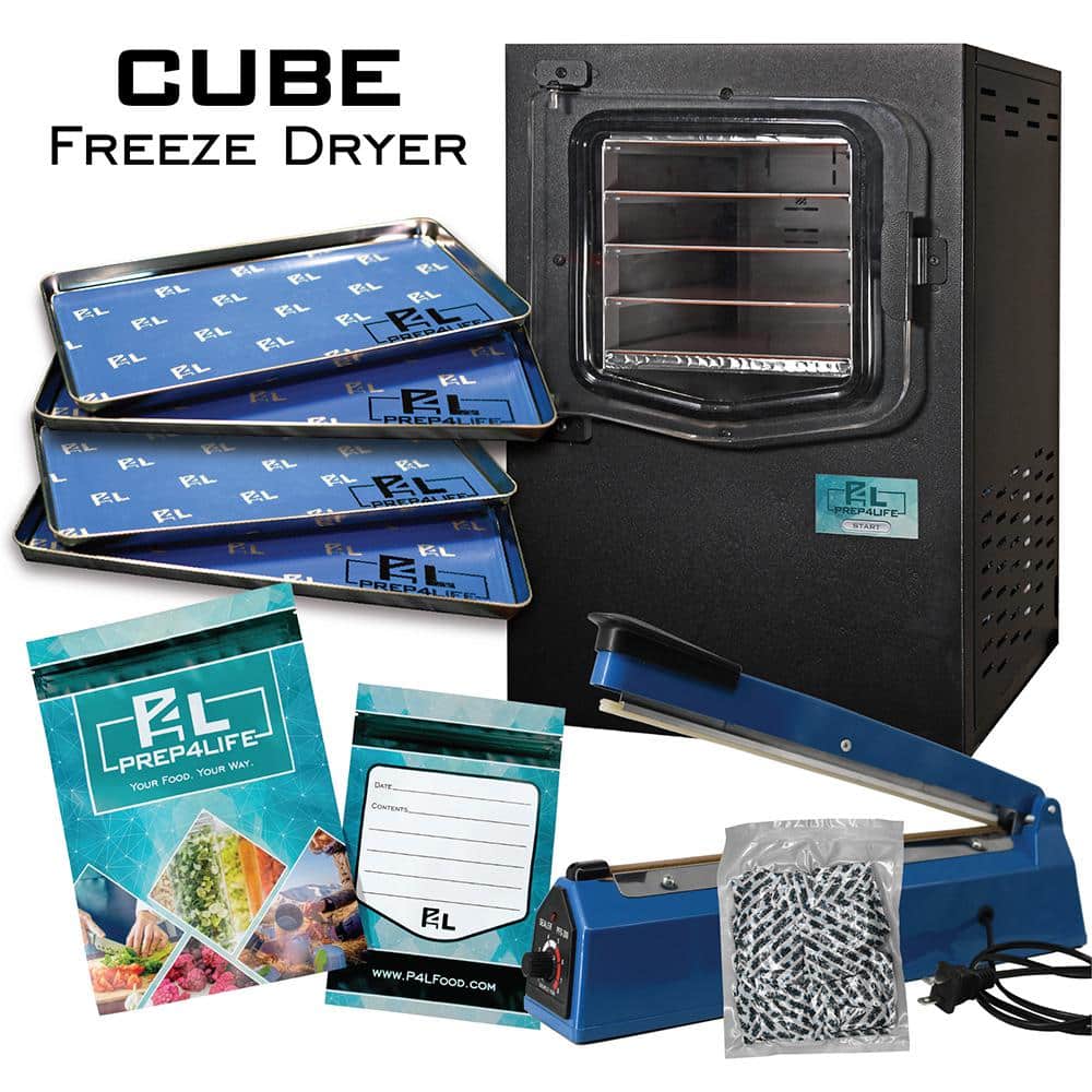 Cube 4 Plus 4 Tray Black Home Freeze Dryer with Starter Kit