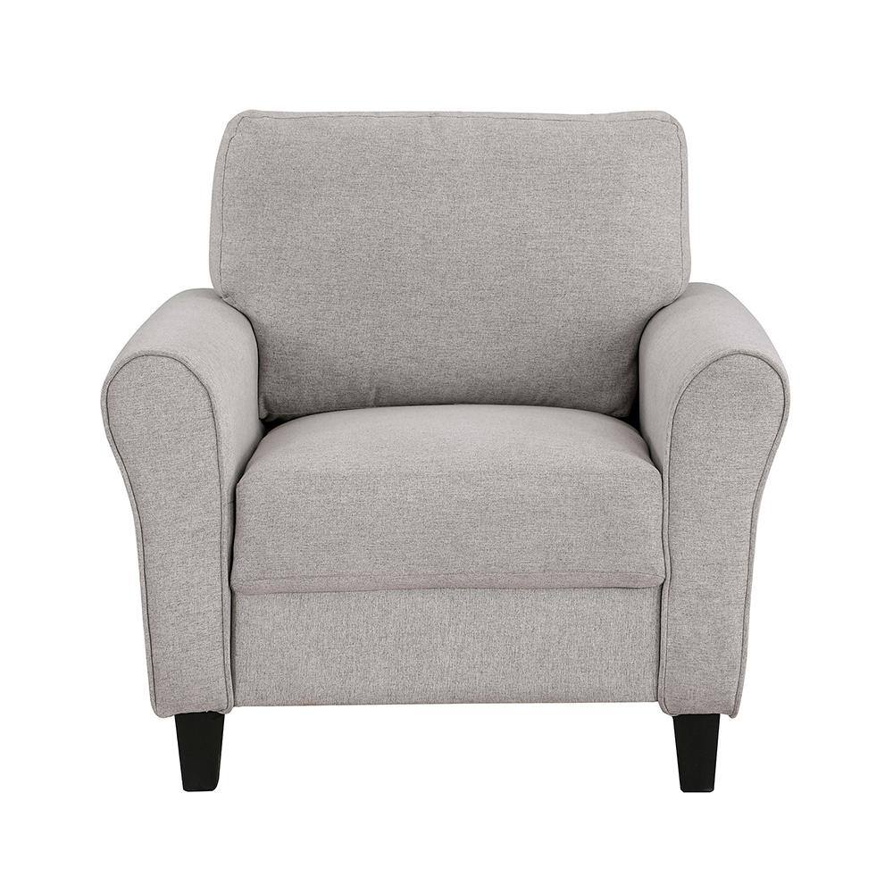 Ellery Sand Upholstered Accent Chair with Wood Frame