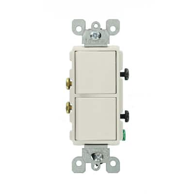 Decora 15 Amp Single Pole Dual Switch, White