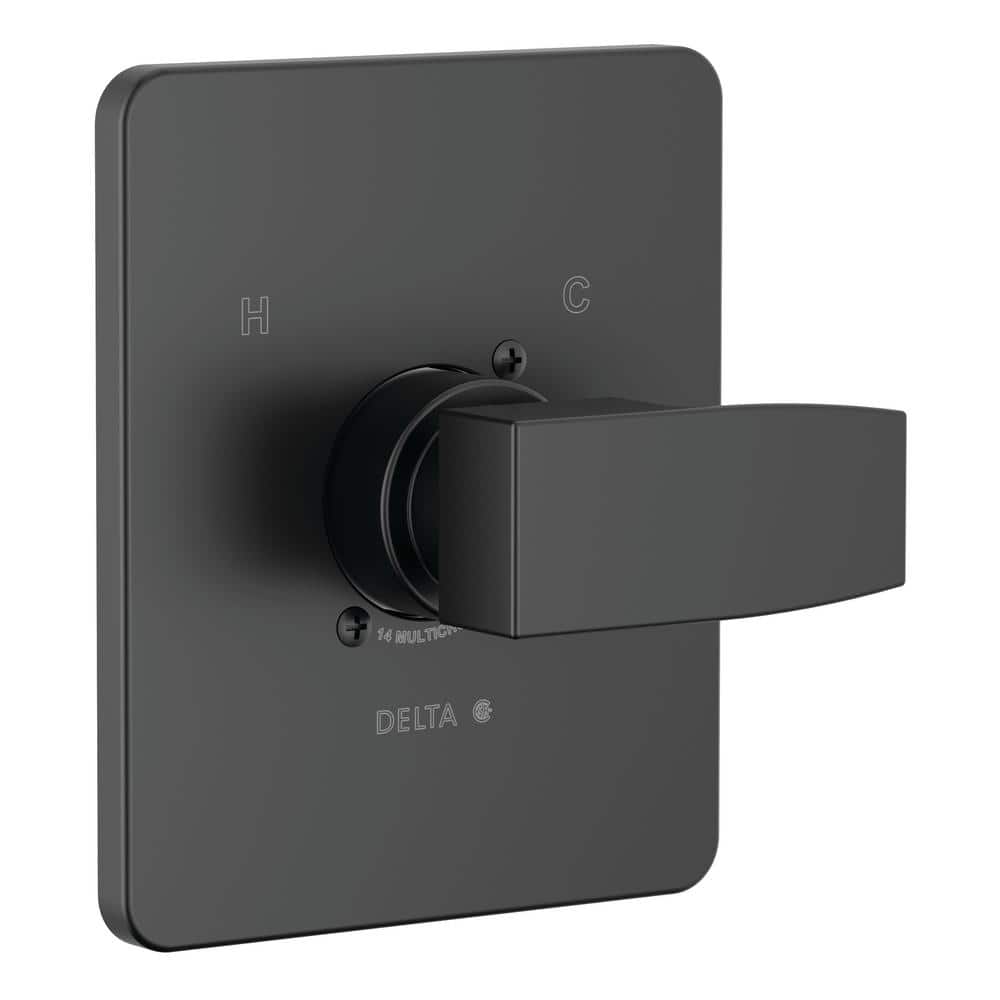 Matte Black Modern Wall-Mounted Shower Lever Trim