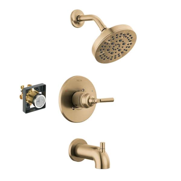 Saylor Gold Single Handle 5-Spray Tub and Shower Faucet 1.75 GPM in Champagne Bronze Valve Included