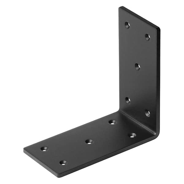 Carbon Steel Black Heavy Duty L Bracket for 4 x 4 6 x 6 Post 4-Pack