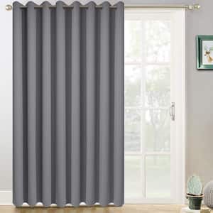 Grey Polyester fabric with Grommet Top Room Darkening 102 in. W x 108 in. L Blackout Curtains （1 Panel）