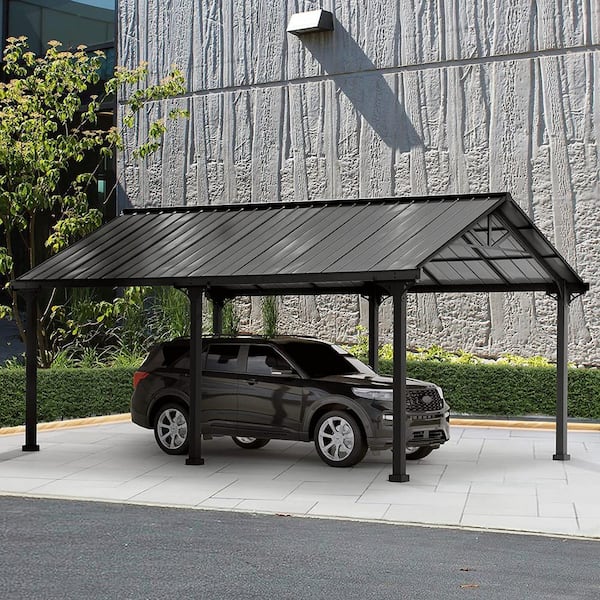 Sunjoy Pritchard 20 ft. W x 12 ft. D x 9.9 ft. H Power Coated Lght