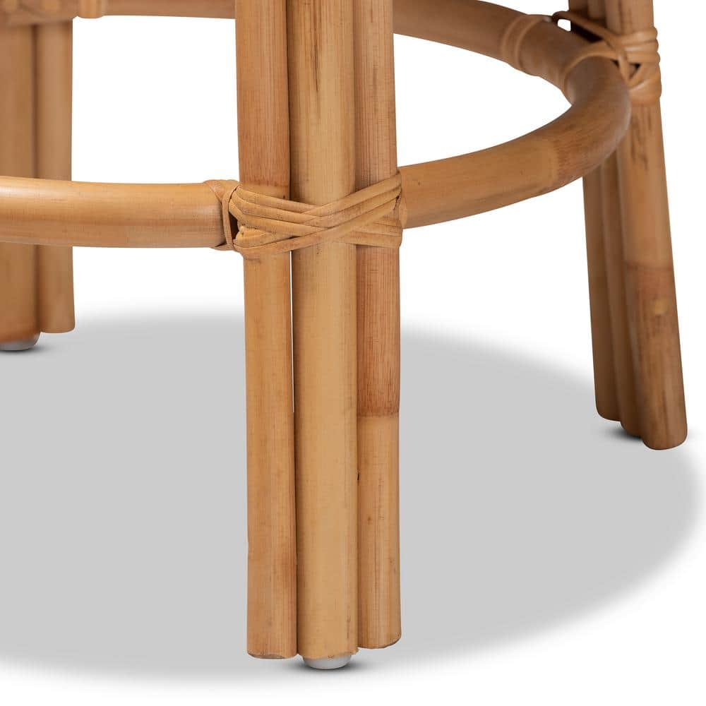 Serene Bohemian Natural Brown Rattan Adjustable Counter Stool
