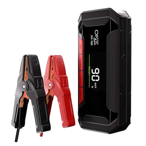 One Smart Consumer Electronics Gear 2000A 12V Portable Jump Starter, Up to  8.5L Gas and 6L Diesel Engines, Built-In 20000 mAh USB Power Bank, with  Hard Case OAJS-2001 - The Home Depot
