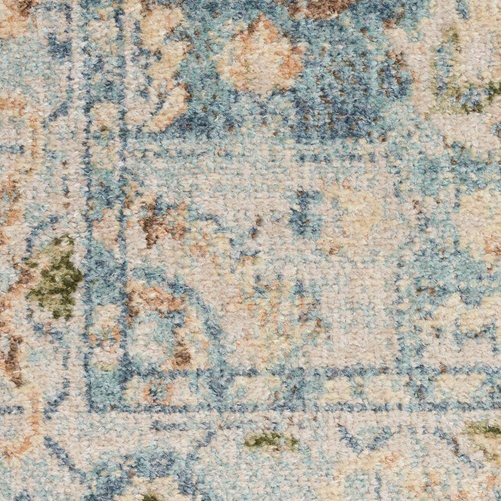 Beige Blue Medallion Synthetic 4' x 6' Washable Rug