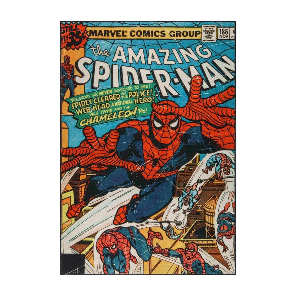 repetir pavimento doblado Marvel Spider-Man Comic Multi-Colored 5 ft. x 7 ft. Indoor Polyester Area  Rug 47327 - The Home Depot
