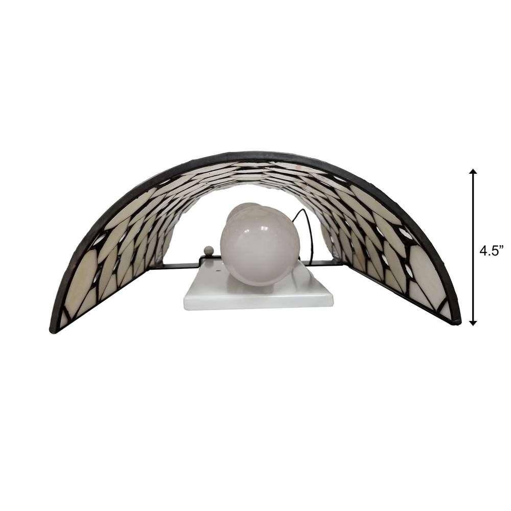 Tiffany Style White Jeweled Stained Glass Wall Sconce