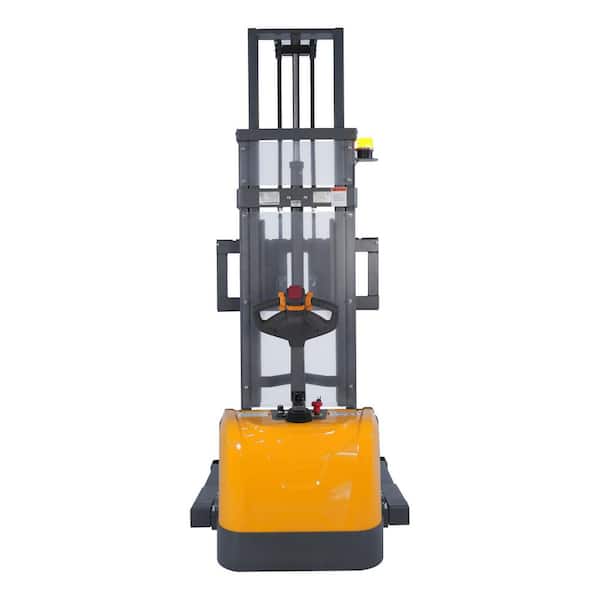 138 in. Max Lift Height Full Electric Pallet Stacker 3300 lbs. Straddle Stacker with 24-Volt/100AH GEL Battery