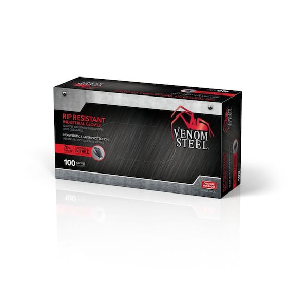Heavy Duty Black Nitrile Gloves (100 per Box)