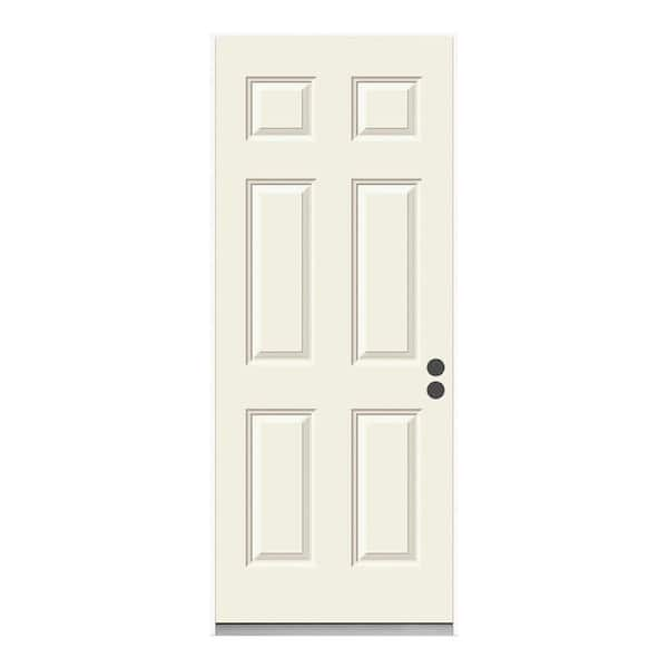 JELD-WEN 36 In. X 80 In. 6-Panel Primed Steel Prehung Left-Hand Inswing ...