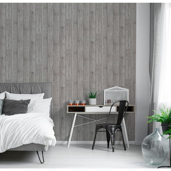 Stanley Grey Plywood Texture Wallpaper - Bed Bath & Beyond - 29735806