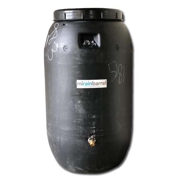 mirainbarrel Rain Barrel, DIY Kit, Used Food Grade Barrel, Upcycled, 63 Gal. Size