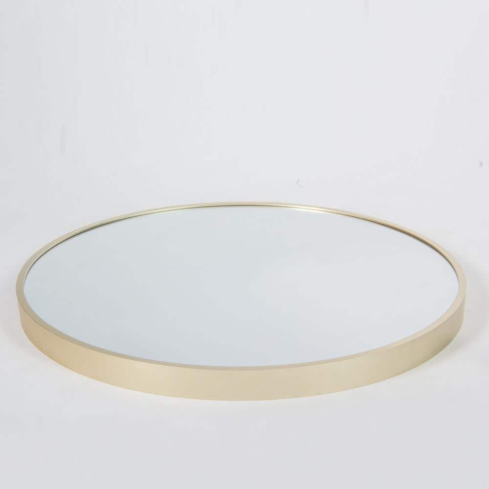 32 in. W x 32 in. H Round Metal Framed Wall Bathroom Vanity Mirror in Gold