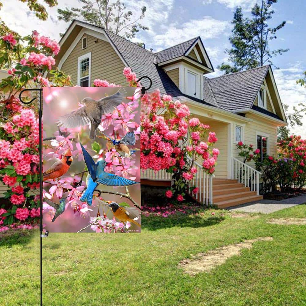Spring Birds and Blossoms Double-Sided Garden Flag 18 x 12.5 Inch