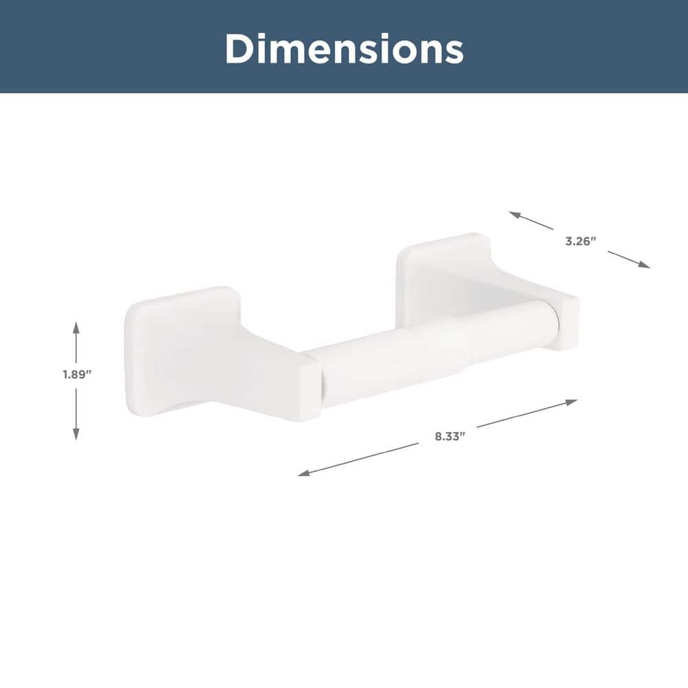 White Wall Mount Toilet Paper Holder with Zinc Finish