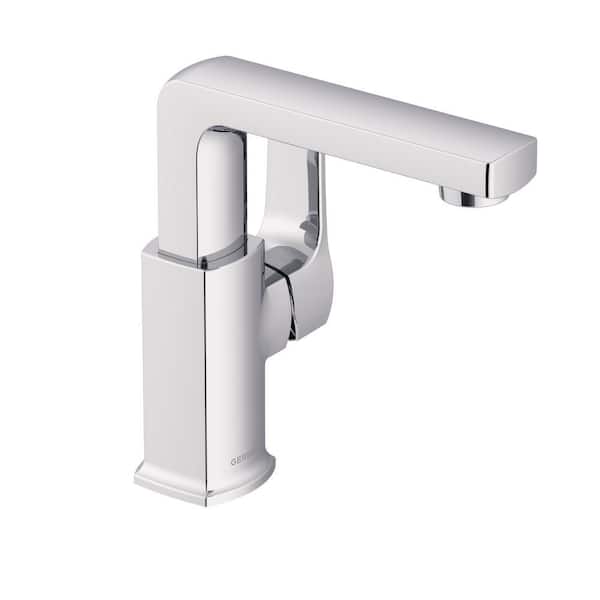 Tribune Single Handle Single Hole Bathroom Faucet with Deckplate and Metal Touch Down Drain Included in Chrome
