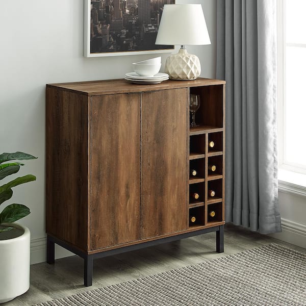 Reclaimed Barnwood Modern Bar Cabinet, Modern Wine Bar Cabinet Furniture