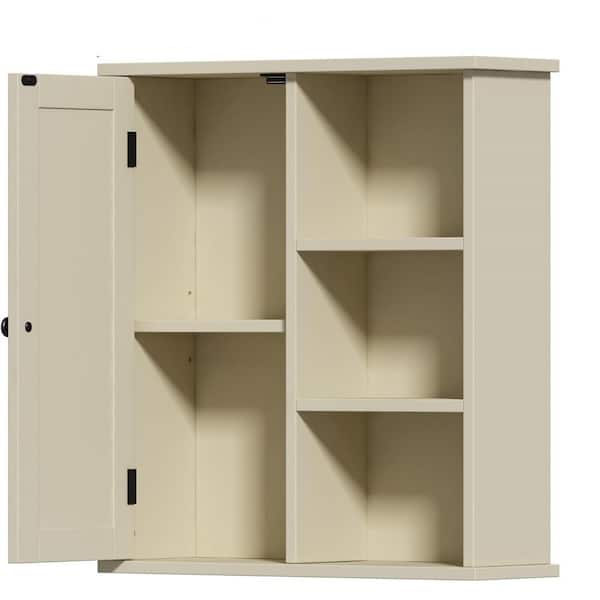 Cubilan 21.5 in. W x 6.3 in. D Yellow Decorative Wall Shelf, Bathroom Wall Cabinet