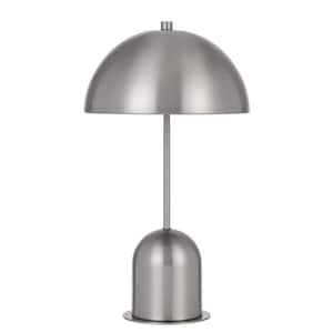 20 in. Nickel Metal Desk Table Lamp with Nickel Dome Shade