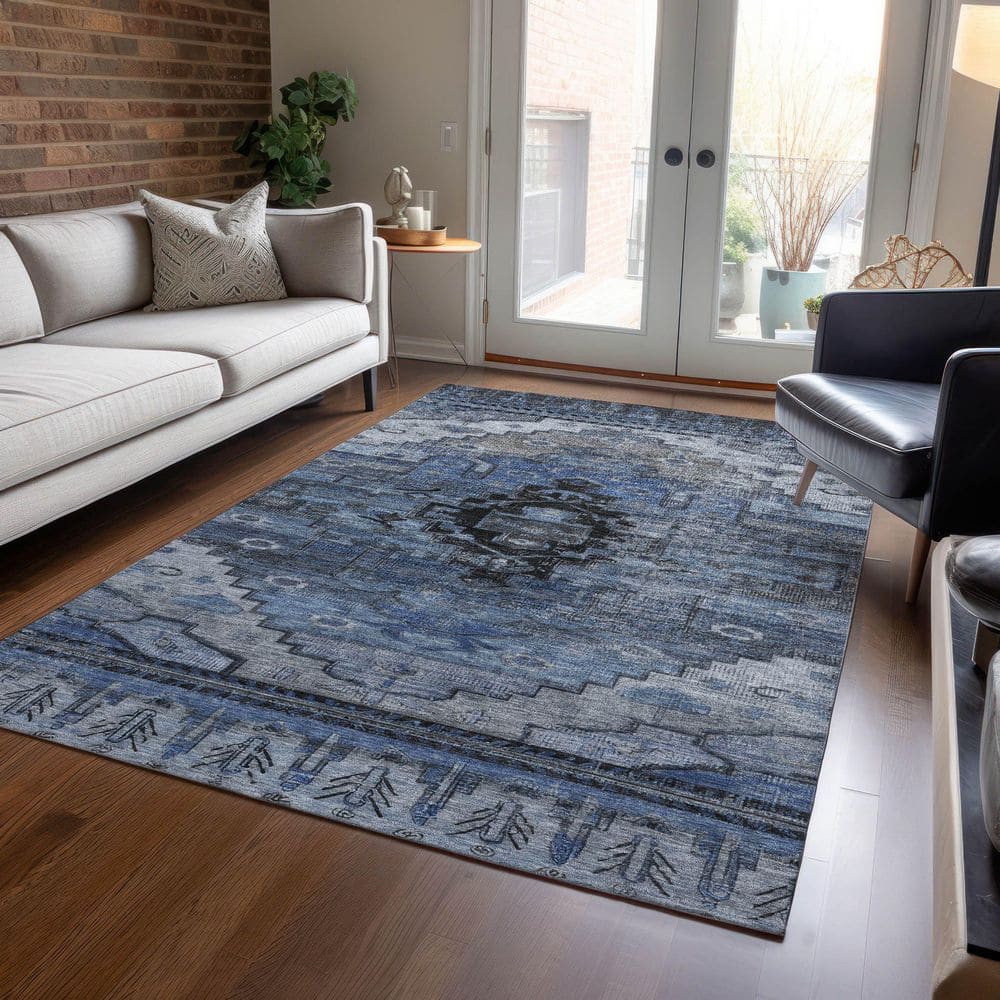 Chantille Machine Washable Indoor/Outdoor Abstract ACN1776 Blue 5 ft. x 7 ft. 6 in. Area Rug price history on PriceWatchPro